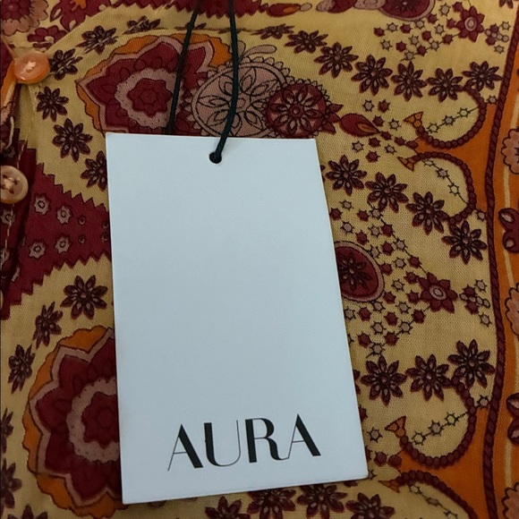 Aura Balloon Sleeve Print Multicolor Fall Floral Maxi Dress Size 3X NEW - Picture 3 of 10